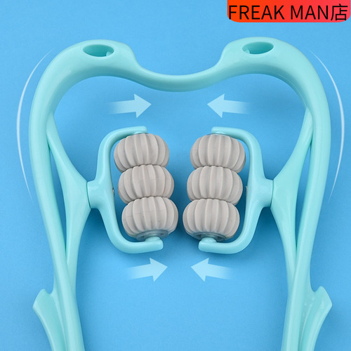 颈椎按摩神器多功能揉捏家用手动夹脖子滚轮肩颈酸痛颈部按摩器仪
