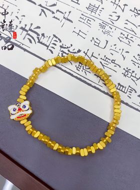 金店同款古法越南沙金碎银子醒狮手链国潮风碎银几两百搭手链小众