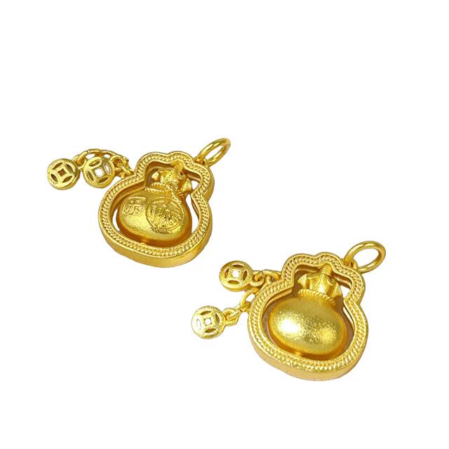 Vietnam alluvial gold rotatable money bag pendant coin tassel necklace exquisite national style jewelry does not fade