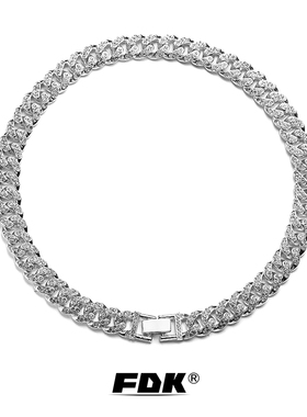 FDK锆石满钻古巴项链手链男潮