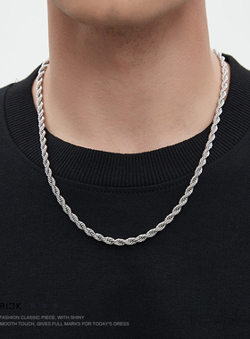 钛钢材质男女通用素链百搭