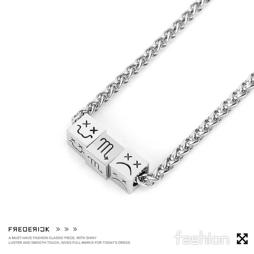 FDK原创笑脸十二星座情侣项链男潮女嘻哈男士高级感情人节送礼物 - 图2