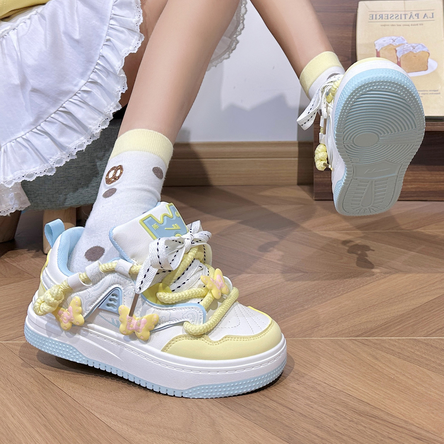 回力原创蝴蝶鞋子女春季新款韩系小白鞋女厚底增高初中生板鞋女款,淘宝优惠券,粉丝福利购,淘宝优惠卷