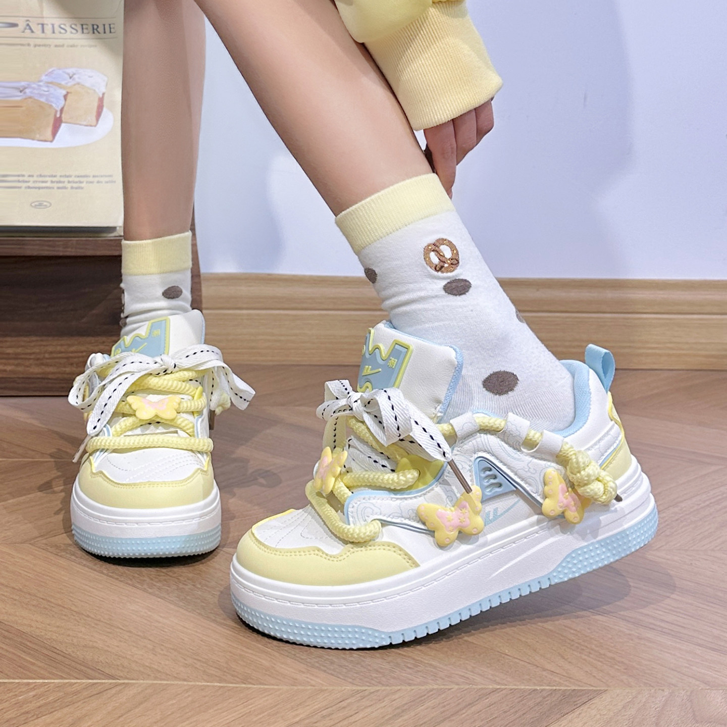 回力原创蝴蝶鞋子女春季新款韩系小白鞋女厚底增高初中生板鞋女款,淘宝优惠券,粉丝福利购,淘宝优惠卷