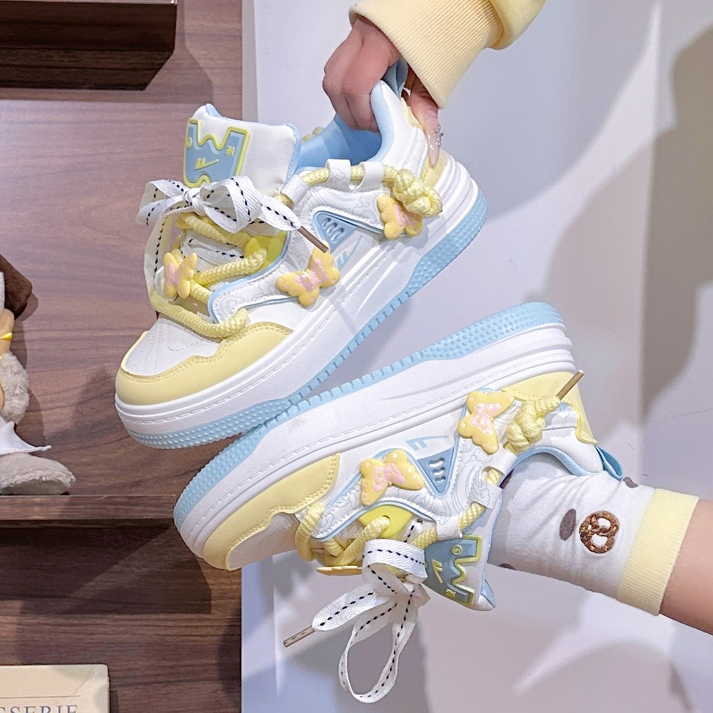 回力原创蝴蝶鞋子女春季新款韩系小白鞋女厚底增高初中生板鞋女款,淘宝优惠券,粉丝福利购,淘宝优惠卷