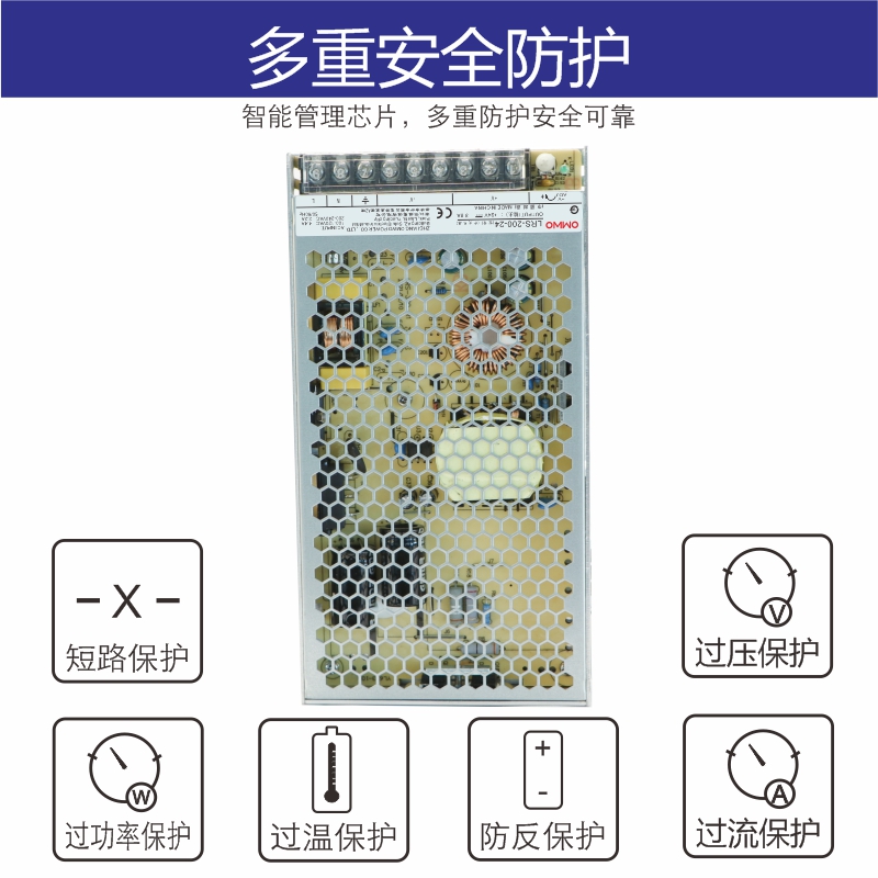 LRS-200-5V40A 12V17A 15V14A 24V8.8A单组输出直流开关电源 - 图0