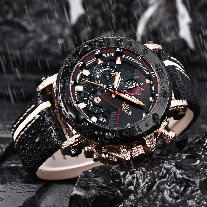 新品利格男士夜光防水运动石英手表 利格手表国产腕表