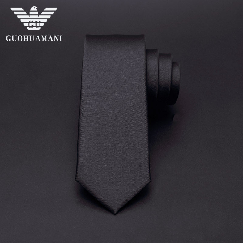 国华玛尼窄款领带男正装5cm黑色拉链轻奢韩版纯黑真丝男生免打结,淘宝优惠券,粉丝福利购,淘宝优惠卷