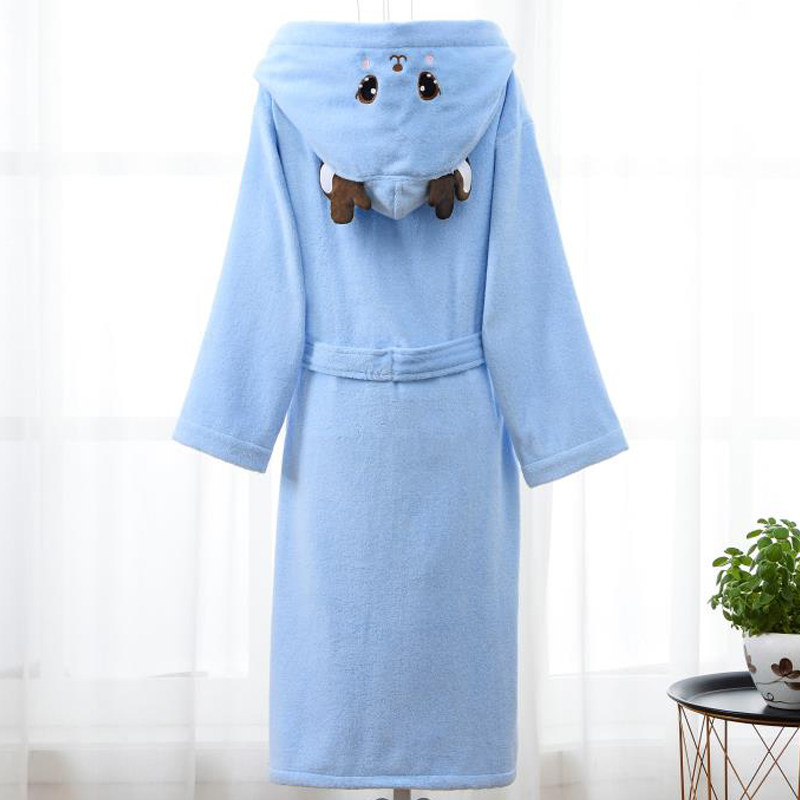 秋若薇成人卡通带帽毛巾料纯棉浴袍 秋若薇睡袍/浴袍