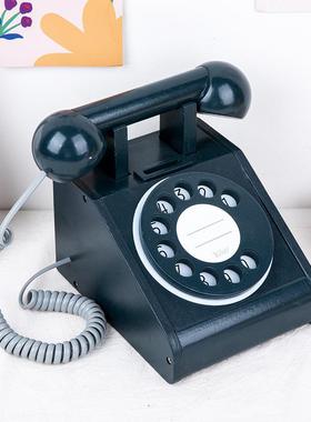 仿真木制新款电话机幼儿童益智早教男女孩趣味过家家生日礼物套装