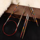 ເຂັມວົງແຫວນໄມ້ສີຊຸດ knitting sweater needle detachable ring needle rope multi-length combination handmade smooth tool knitting