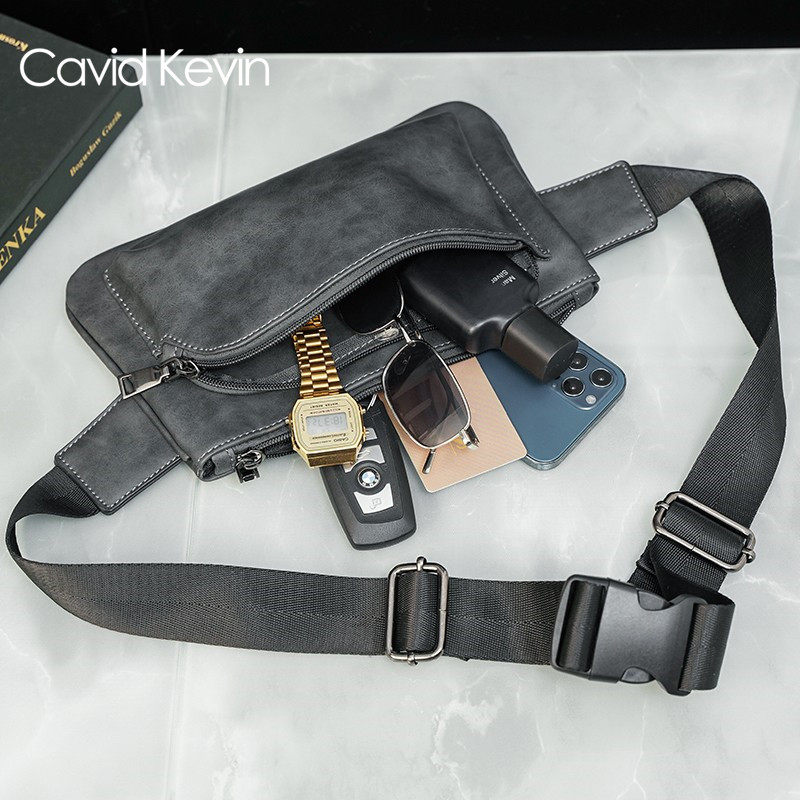 cavid kevin复古街头胸前小包腰包 vaticley男士包袋