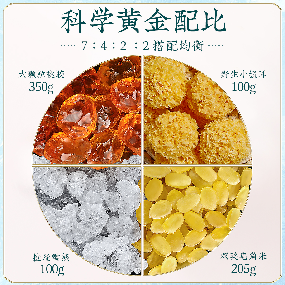 桃胶雪燕皂角米银耳干无杂质胶原组合混合装养颜旗舰店正品天然羹
