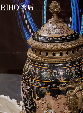 异国大户型轻奢风罐子手绘花瓶