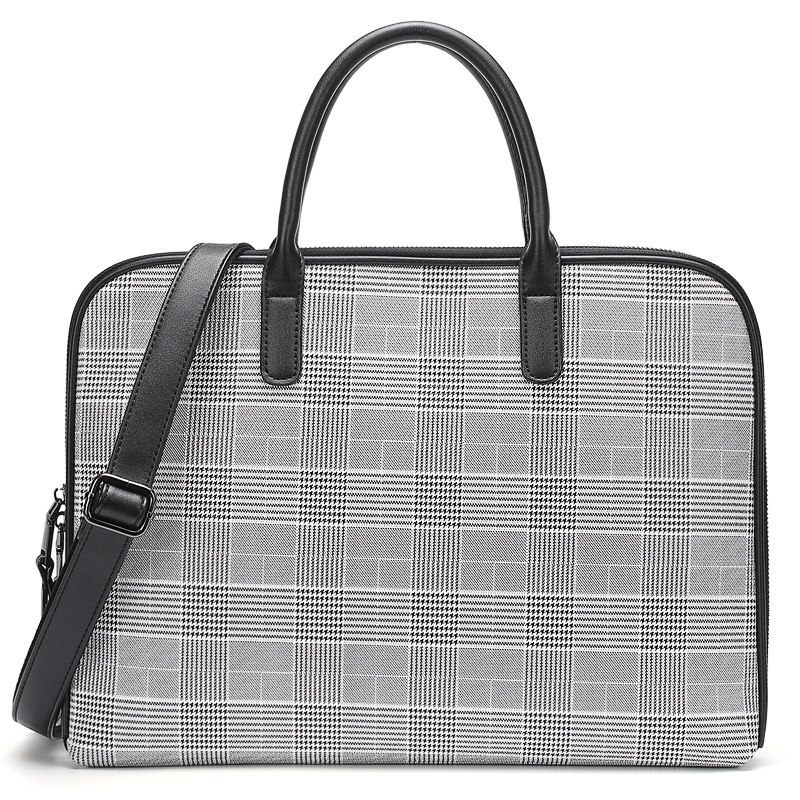 2020新款百搭托特包格子商务公文包 唛琪女士包袋