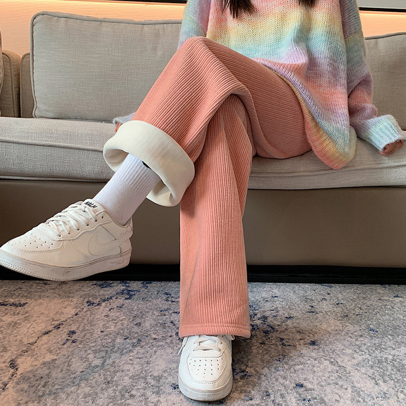 雪尼尔阔腿裤女秋冬季休闲 星娅妃休闲裤