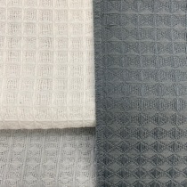 Wide hemp cloth half cloth half yarn fabric thin light transmission numb cloth geometric jacquard fabric white grey plaid jumpy cloth