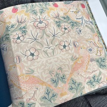 Plant Printed Flower Bouquet Pink Flower Bird Printed Bouquet Fabric Wide Printed Sofa Fabric Shading Window Curtain