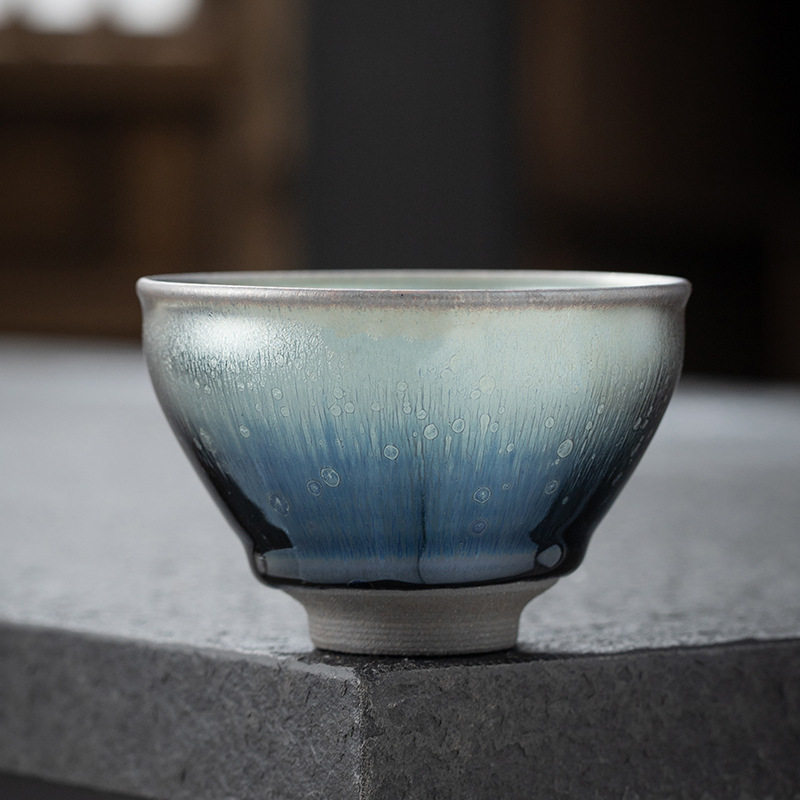 Jianyang Jianzhan Ceramic Kiln-changed Oil Drop Raw Ore Iron Body Master Cup Kung Fu Tea Cup Tea Tasting Cup Tea Set Tea Bowl