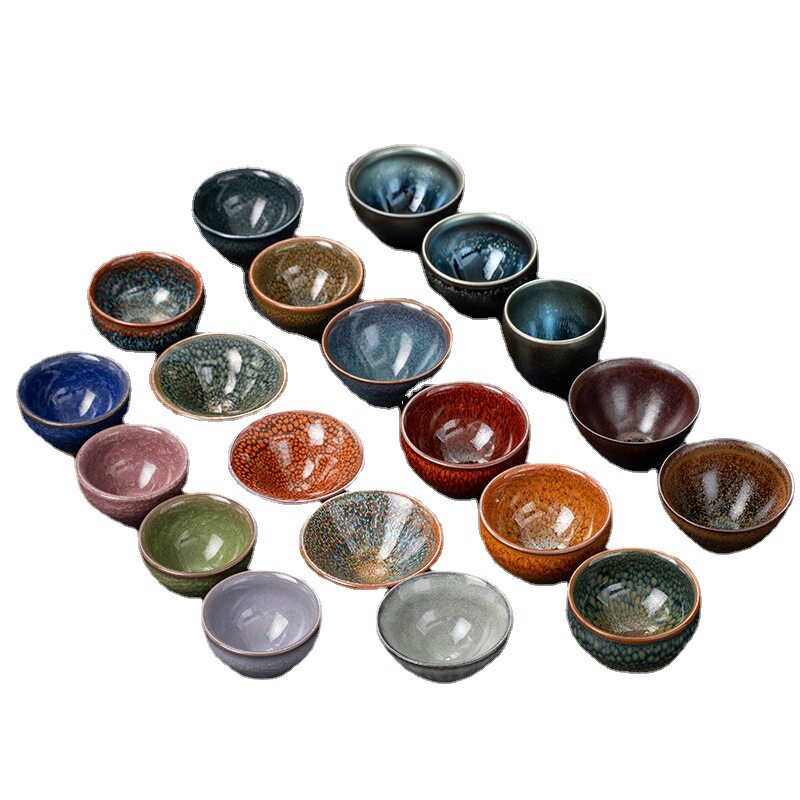 Jianyang Jianzhan Ceramic Kiln-changed Oil Drop Raw Ore Iron Body Master Cup Kung Fu Tea Cup Tea Tasting Cup Tea Set Tea Bowl