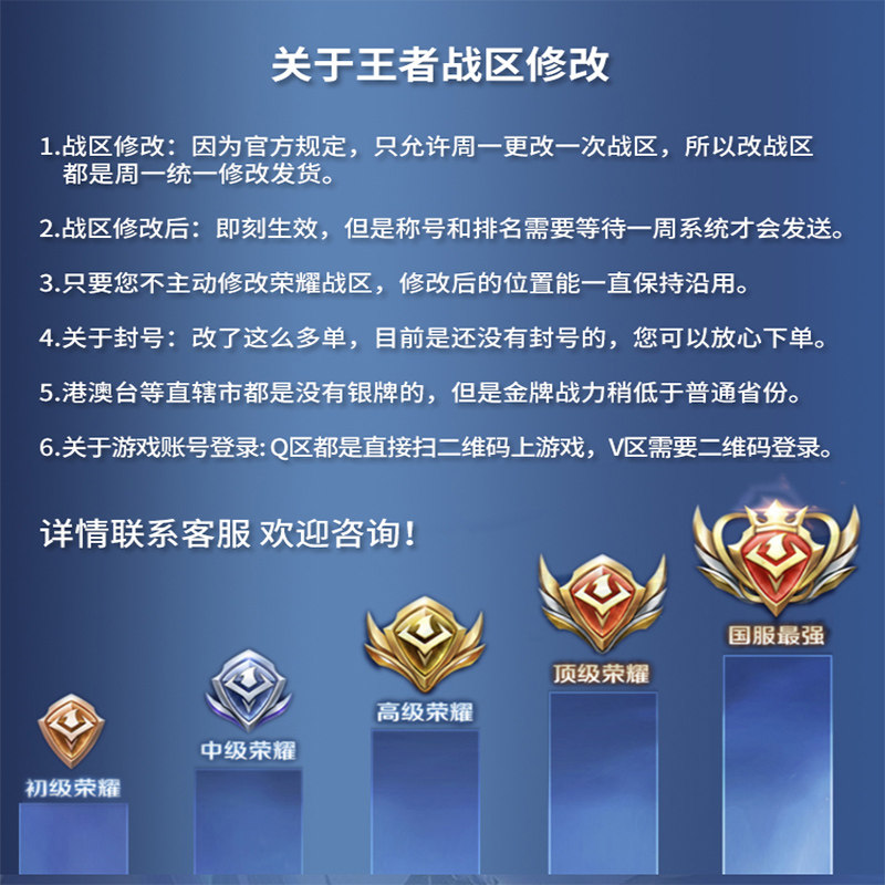王者荣耀账户王者改战区 查荣耀战力 安卓 苹果 ios改战区 改地区更改代改定位