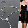 Mengslong beaded waist chain small fragrant sweater
