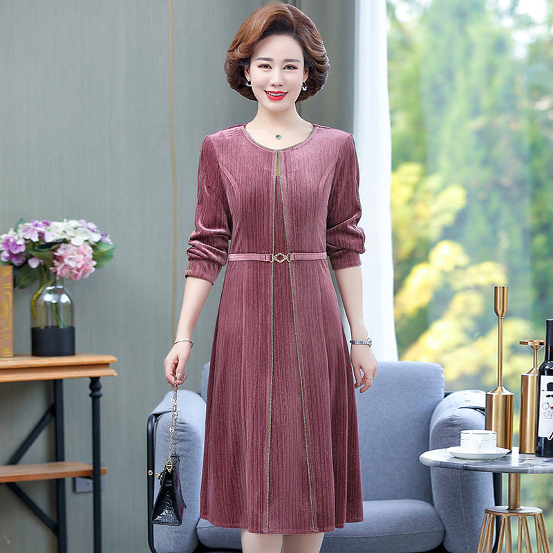 中年妈妈装洋气质新款春秋连衣裙子 智杨服饰中老年女装