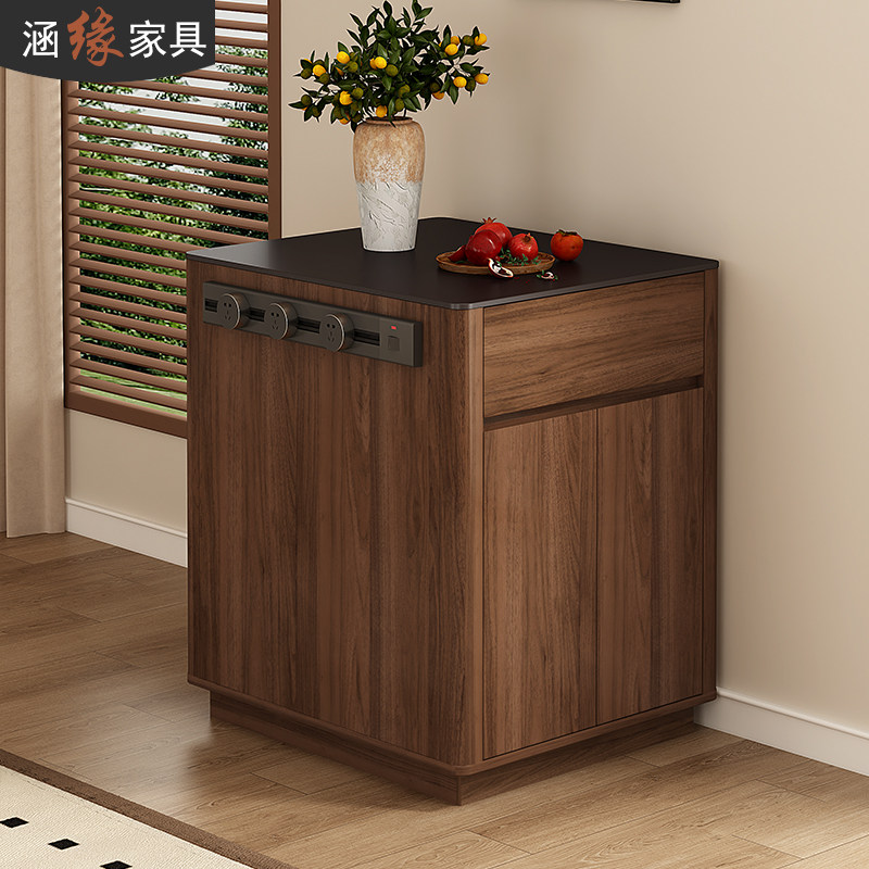 中古风岛台柜单柜单独家用可移动岩板餐边柜窄岛台餐桌一体柜E77,淘宝优惠券,粉丝福利购,淘宝优惠卷