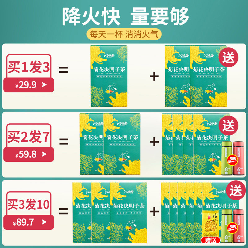金银花清火正品包下火菊花决明子茶 沁晚香代用/花草茶