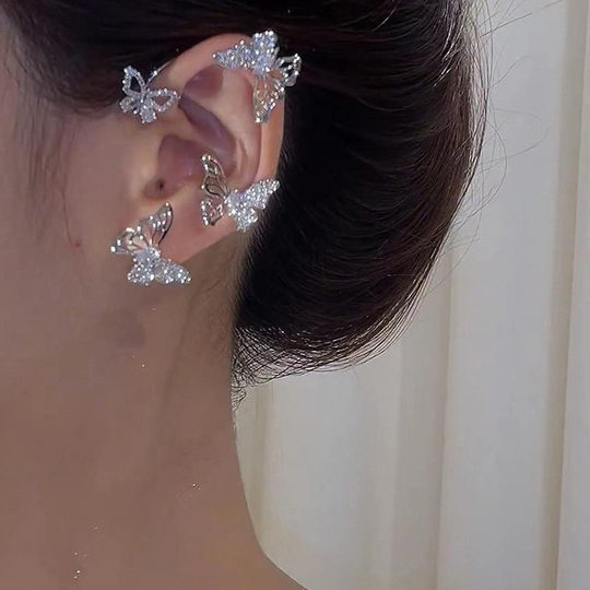 Серьги без пирсинга, серьги-каффы-бабочки, персонализированные серьги