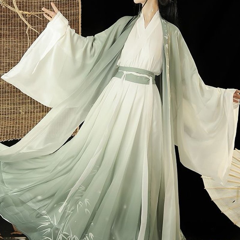 魏晋制汉服战国袍交领衫刺绣渐变齐腰裙男女同款国风日常春夏古装,淘宝优惠券,粉丝福利购,淘宝优惠卷