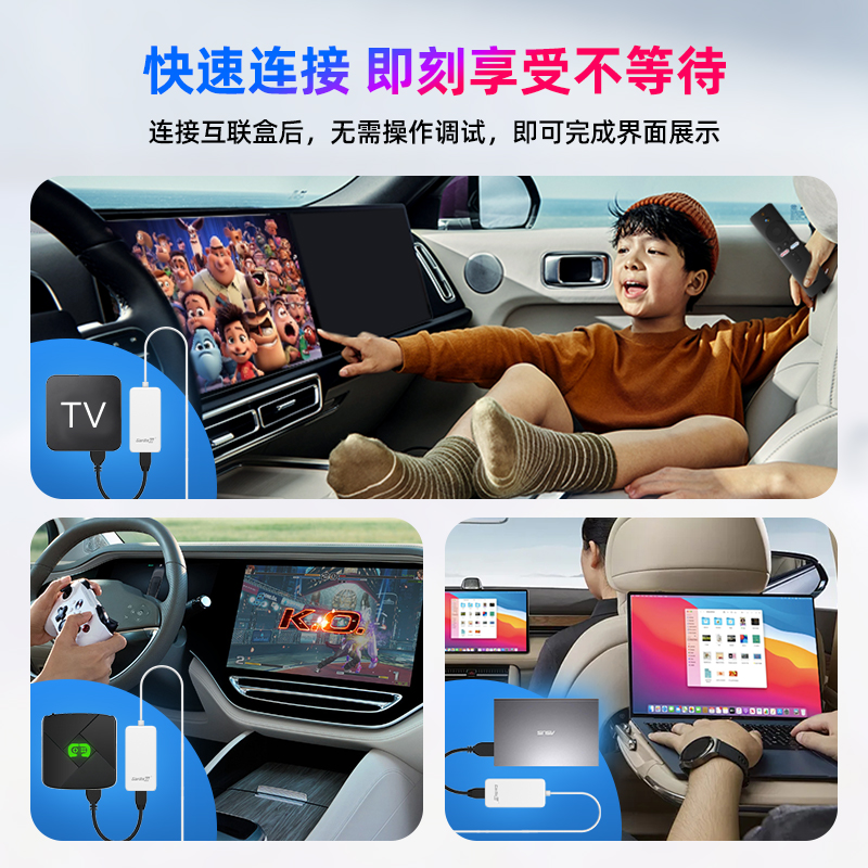 车连易适用有线Carplay转HDMI设备适配奔驰奥迪大众本田TV转接盒 - 图0