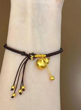 招财福禄葫芦吊坠编绳手链转运珠招财福禄新中式棕色手绳高级感女