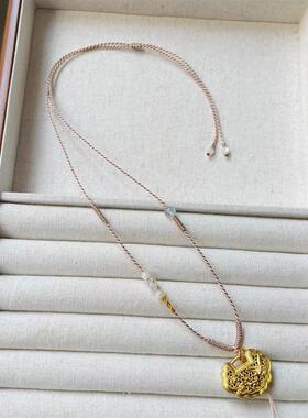 手工项链绳和田玉吊坠挂绳黄金锁包高档极细锁骨链佛公平安扣配绳