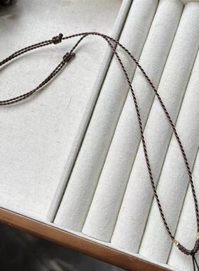 高档翡翠和田玉吊坠挂绳手工编织细软项链绳黄金蜜蜡平安扣佛公绳