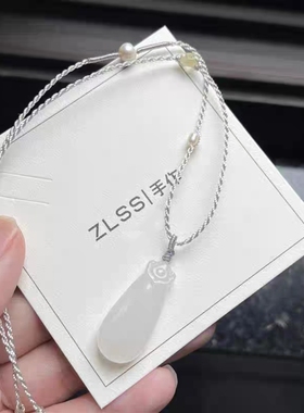 手工编织新中式清冷感女项链绳细锁骨链和田玉佛公如意平安扣挂绳