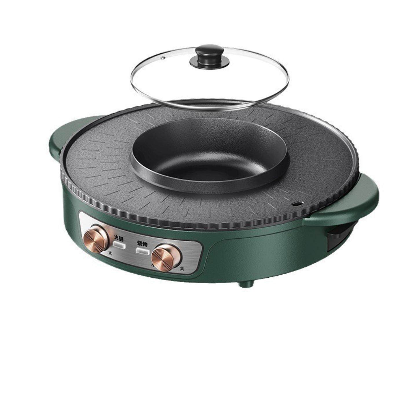 多功能火锅家用韩式电烤炉厨房少烟烤盘烤肉锅两用烤涮一体锅,淘宝优惠券,粉丝福利购,淘宝优惠卷