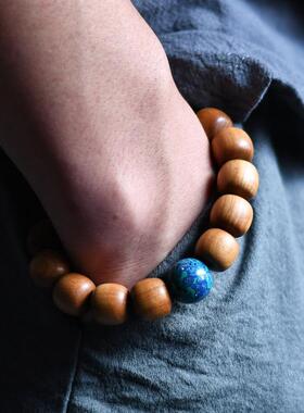 印度老山檀香手串13x14老型桶珠藏式苹果桶珠创意diy情侣款手串