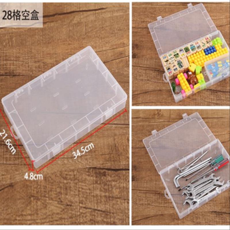 长方形小号带盖透明塑料盒子桌面化妆棉签首饰收纳盒卡工具零件盒 - 图3