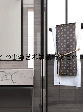 样板间卫生间浴室淋浴房装饰毛巾浴巾方巾套装洗手台马桶卫浴摆件