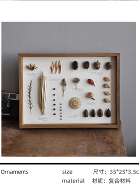 【设计师】样板间书房桌面装饰品手工干花标本树脂摆件围裙