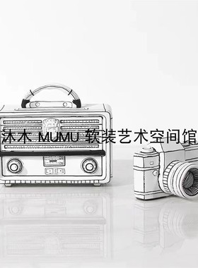 样板房卧室儿童飘窗摄影主题书房桌面白相机组合软装饰品组合摆件