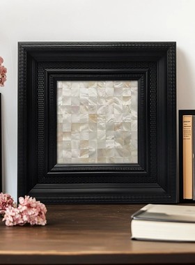 实物天然贝壳艺术客厅装饰画背景墙法式中古风小众高级感立体挂画