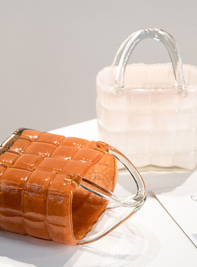 创意网红高端透明玻璃手提包包鱼缸花瓶摆件客厅插花水培装饰鱼