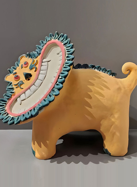 沐木可爱女孩现代样板间儿童房卡通木质狮子积木台灯椅子饰品摆件