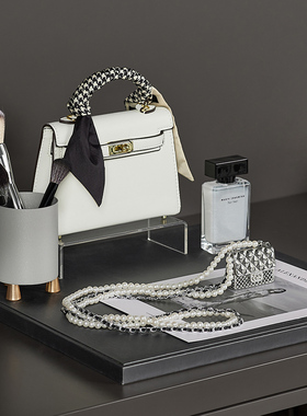 沐木包包现代简约样板间梳妆台化妆刷软装展厅衣帽间摆件香水包