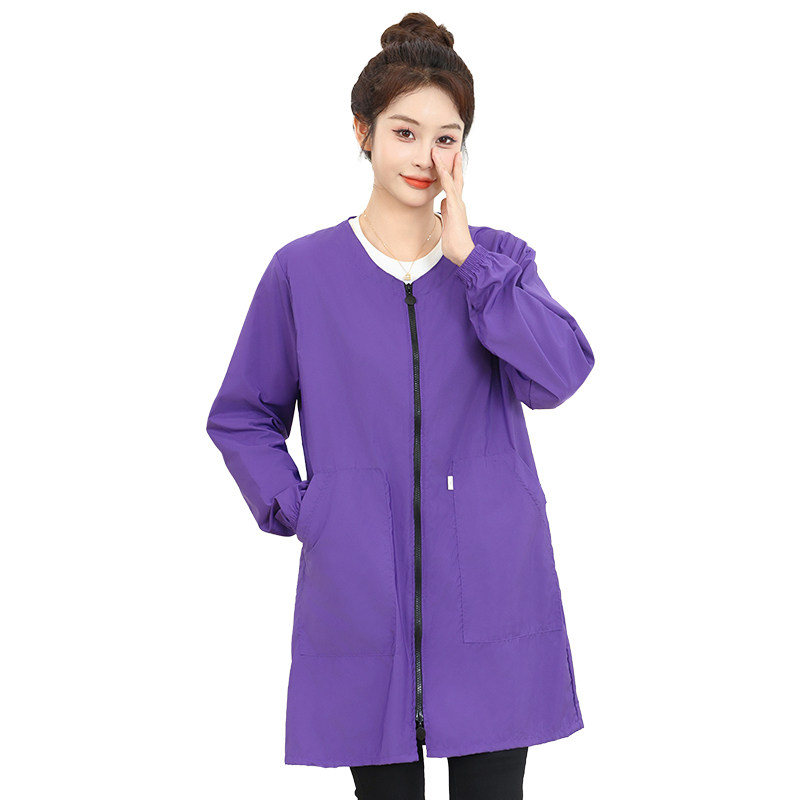 新款防水薄款小个子女罩衣保暖大人春秋季长袖围裙外套防污工作服,淘宝优惠券,粉丝福利购,淘宝优惠卷