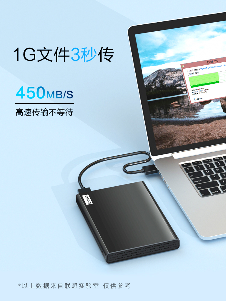 联想硬盘盒固态移动外接盒子usb3.0高速2.5寸sata机械笔记本通用 - 图0