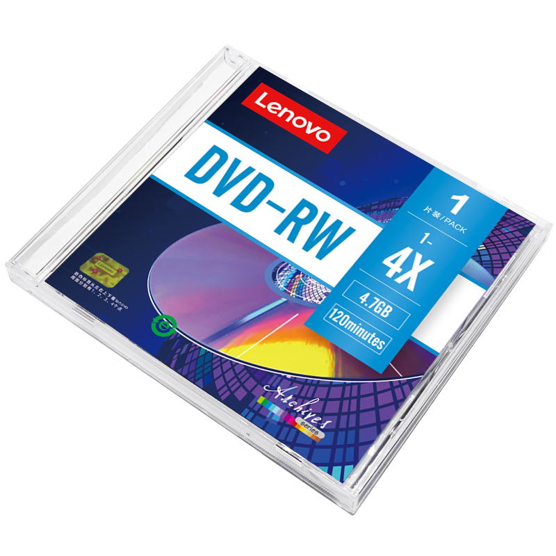 联想可擦写dvd刻录光盘空白光盘DVD-RW 4.7G 16X空白盘单片装刻录光碟DVD+RW可擦写1-4x光盘-图2