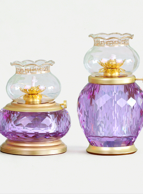 紫水晶供具套装家用佛具用品水晶香炉净水杯家居仙家供具用品大全